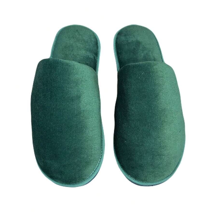 Conforto Soft Slipper In Velvety Plush Comfort (1 Pair) - Dark Green - View 1