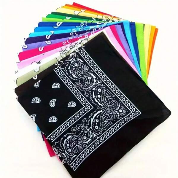 1 szt. Unisex Boho Style Retro Paisley Pattern Bandana, modna lekka wielofunkcyjna chusta na głowę do noszenia na co dzień, do tańca, uprawiania sportu, jazdy na rowerze, do użytku przez cały rok
