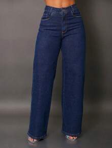 WED LEG Jeans - Azul lavado oscuro - Ver 1