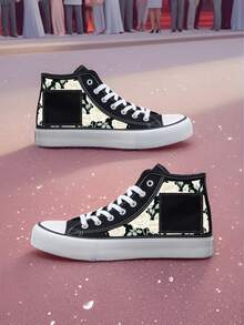 Customized DIY Canvas Sneakers, Mid-Top, Casual, Outdoor, Vulcanized Rubber Sole, Suitable For All Seasons