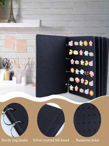 1/2 Pcs Felt Shoe Flower Storage Booklet Charm Organizer Shoe Display Decor Holder Booklet Household Clog Organization - Multicolor - View 12