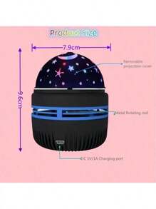 1pc USB Powered Starry Sky And Ocean Wave Projector - 7 Color Modes, USB Powered Night Light With 7 Pattern Options, Suitable For Bedroom, Game Room, Home Theater Decor - An Ideal Gift For Weddings, Loved Ones