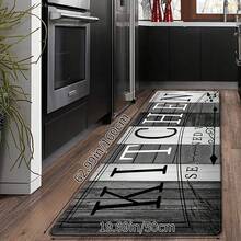 1pc Classic Dark-Color Wood Grain Kitchen Mat, High-Rebound Memory Foam Absorbent Non-Slip Floor Mat For Kitchen, Hallway, Bathroom, Entryway, Dining Room And Home Decor Home Bathroom Decor Outdoor Rug Door Mat Fall Decor Carpet Bathroom Accessories Back To School - Dark Grey - View 14