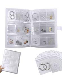 1pc Jewelry Storage Organizer Bag, Anti-Oxidation Jewelry Photo Album Sealed Bag, Sold Separately (Does Not Include Small Sealed Bag And Jewelry), Desk Drawer Type Storage Box, Transparent Necklace Bracelet Ring Jewelry Pouch Holder Summer Storage Organizer Gift Back To School