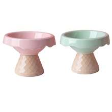 shuo ni mao yi 1pc Cute Ceramic Pet Feeding Bowl With Elevated Neck Guard, Easy To Clean And Anti-Spill, Blue, Suitable For Feeding Cat Or Dog Food - Multicolor - View 14