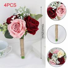 Bridesmaid Artificial Flower Bouquet, Countryside Wedding Small Floral Center Decor, Proposal Party Anniversary Dining Table Decor, Ceremony Party Gift, Graduation Floral Decoration