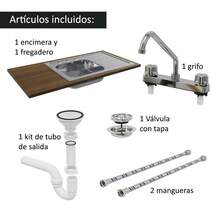 Cocina Integral Modular Luna Madesa 240cm con Acessorios Color Marrón y Gris - Marrón y Gris - Ver 6