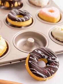 6pcs/9pcs/12pcs Non-Stick Donut Molds, Mini Cupcake Molds For Baking; Large 12-Cavity Non-Stick Hollow Donut Cake Cookie Baking Mold, Home Use