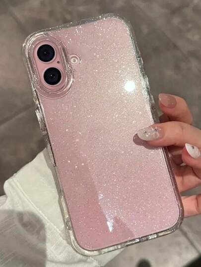 1 pezzo Custodia telefonica trasparente con glitter e paillettes, compatibile con , impermeabile, antiurto, anti-graffio