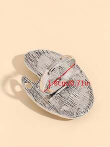 Vintage Distressed Painter's Palette Ring, Colorful Synthetic Gemstone Artistic Style Open Ring - Silver - View 4