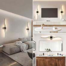 1 Piece Modern Gold LED Wall Sconce, Iron Body, Acrylic Shade, Easy DIY Assembly, Charging Cable Not Included, Suitable For Office, Bedroom, Dining Room, Hallway, Outdoor Decorative Lighting, Birthday Gift For Friends, With Remote Control, Adjustable Brightness