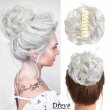 凌乱爪夹发髻合成卷发髻耐热波浪发髻，带蓬松自然发夹接发黑棕色金发髻，适合女性时尚卷发，适合日常佩戴假发 - 彩色 - 查看 15