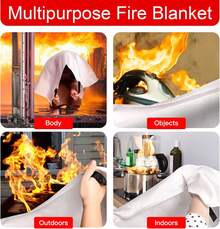1/2/4-Pack Fire Blanket For Home And Kitchen – Heavy-Duty Fiberglass Flame Retardant Emergency Blanket, Essential Fire Suppression Tool For Survival, Safety, And Protection In Household, Kitchen, And Emergency Situations. - Red - View 6
