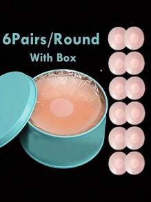 2/6/12 Pcs Reusable Seamless Silicone Nipple Covers - Invisible, Self-Adhesive, Anti-Convex Breast Patches For Women - Comfortable, Breathable, And Easy To Clean Bra Accessories