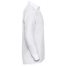 Russell Europe Mens Cotton Poplin LongSleeved Shirt (White) - White - View 3