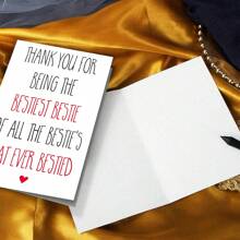 1pc, Fun Friendship Greeting Card, (With Envelope) Quality Paper, Warm Words Design Plus Heart Embellishment Design. Suitable For Any Occasion, Best Greeting Card For Friends (12cm/4.7inx17cm/6.7in)