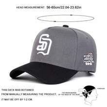 AR 1pc Men's SD Embroidered Baseball Cap, Sports Hat, Adjustable, Sun-Protective, Casual, Suitable For Spring/Autumn Outings, Travel, Beach, Party