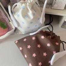 Fashion Canvas Star Bundle Pocket Travel Cosmetics Stationery Dustproof Storage Bag