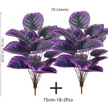57-85cm/33.46inch Artificial Plant Purple Calla Lily Leaf Alocasia Leaf Apple Leaf Potted Ornamental Plants For Home Decoration