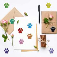 500Pcs Paw Print Stickers Pet Stickers Colourful Stickers Dog Stickers Puppy Stickers Aesthetic Stickers Sticker Roll Vinyl Waterproof Stickers For Water Bottle,Computer,Laptop,Phone,Luggage,Notebook,Fridge