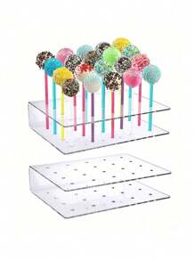 1pc 15/20-Holes Lollipop Holder With Clear Acrylic Display Stand, Candy Shelf For Wedding Party Birthday Cake Pop Dessert Display Wedding Decor Wedding Party Supplies Wedding Decorations Wedding Accessories Wedding Cake Stand