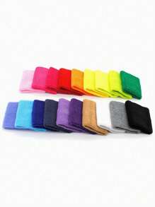 Kids Sports Wristband - Solid Color Wrist Sports Sweatband, Elastic Absorbent Anti-Sweat Breathable Thick Fleece Wristband, Multi-Colors, Suitable For 8-16Y Basketball, Tennis, Baseball, Softball, Volleyball, Soccer, Running