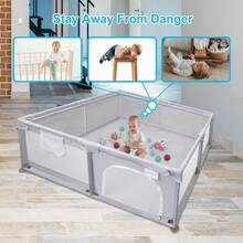 50*50 Inch Baby Playpen, Large Play Yard With Gate For Babies And Toddlers, Indoor & Outdoor Activity Center - default - View 2