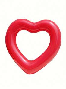 1pc Inflatable Heart Shaped Swimming Ring, Suitable For Water Sports, Pool Party Fun, Floating Water