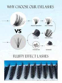 60/192/216pcs Cluster Lashes DIY Eyelash Extension D Curl Long Individual Lashes Mixed Tray Faux Mink Lash Clusters Extensions