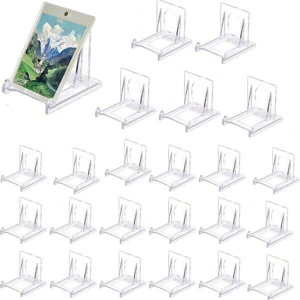 10/20PCS Acrylic Plate Stands,Adjustable Acrylic Plate Stand Picture Frame Display Holder For Home Office Festival Party Wedding