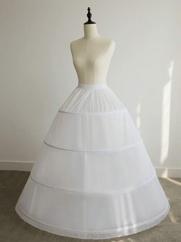 4 Steel Hoops Crinoline Petticoat, Bridal Wedding Dress Slip, Adjustable Lolita Princess Skirt Underskirt Fall Clothes For Women