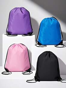 Personalized Image Logo Text. Solid Color Drawstring Closure On Shoulders, Polyester Gift Bag. Simple Style Gym Bag, Lightweight Pocket, Large-Capacity Multi-Functional Backpack Suitable For Boys, Girls Teenagers Daily Use, Going Out, Sports, Swimming Fitness. Customize Your Own Bag With Name, Letters, Lucky Numbers, Etc. Send Birthday Gifts To Friends Children, Commemorative Bags, Christmas Gifts, New Year - Multicolor - View 5