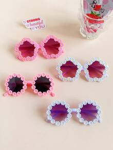 2/4Pcs 2025 Girls Cute Newest Flower Heart 3 Styles Kids Children Fashion Glasses Baby Eyewear - Multicolor - View 18