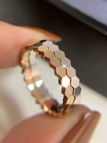 1 件蜂巢戒指女士珠宝 925 纯银精致时尚单戒指精美珠宝适合女孩约会生日礼物