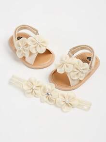 女童户外凉鞋，优雅白色，夏季