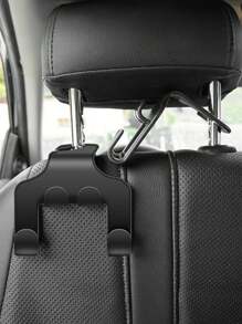 2/1 pieza Soporte tipo cartera para auto, Gancho para reposacabezas de auto, Bolsa de almacenamiento para colgar en el cabecero del auto, Accesorios internos para colgar bolsos, chaquetas, paraguas, bolsas de compra, Soporte multifuncional para teléfono móvil en el reposacabezas trasero, Ajuste universal