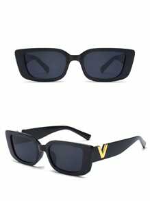 Korean-Style Women's Square Hip-Hop Fashion Glasses For Cross-Border Purchase1pc For Summer Beach Vacation,Outdoor,Travel