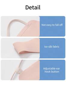 GOLOVEJOY 1 件女士蝴蝶形面部防晒面罩，纯色时尚百搭，防紫外线，吸汗，透气，冰感，耳钩设计 - 适用于高尔夫、骑自行车、户外运动、旅行