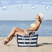 Women's Beach Tote Bag, Large Waterproof Zipper Beach Bag Sandproof Pool Bags (Random Pattern)