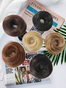 2pcs Kids Synthetic Curly Hair Bun Hairpieces, Suitable For Children To Wear Wigs, Donut Buns, Girls Hair Accessories - Multicolor - View 2