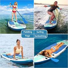 Paddle Board, Inflatable Stand Up Paddle Board Ultra-Light ISUP 10'x 30" X 6" Paddle Board With Adjustable Paddle, Hand Pump, Leash, Repair Kit, Waterproof Phone Case, Paddle Board For Adults - Blue & White - View 7