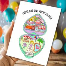 1pc, Funny 90's Polly Toys Birthday Card With Envelope Personalised Design, Suitable For Many Occasions, Unique Birthday Card For Friends, Family And Colleagues! (12cm/4.7inx17cm/6.7in)
