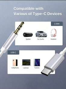 Cable adaptador de audio de 3.5 mm a Tipo-C para iPhone 15/16, Galaxy S23, S23+, S23 Ultra, S22, S22+, S22 Ultra, S21, S21+, S21 Ultra, S20 Ultra, S20, Z Flip, S20+, S9, S8 Plus, Pixel 5, 4, 3a, XL, compatible con iPhone 15 Plus, iPhone 15 Pro Max, iPad Pro 2020/2018 y talla grande.