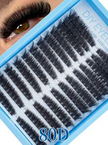 60/192/216pcs Cluster Lashes DIY Eyelash Extension D Curl Long Individual Lashes Mixed Tray Faux Mink Lash Clusters Extensions