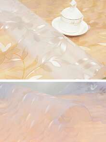 1 pieza Tapete de mesa semi-transparente de PVC de 1 mm de grosor con patrón de crisantemo, tapete protector de estilo simple para superficie de muebles, material de PVC aplicable en forma rectangular/cuadrada para mesa de café, mesita de noche, mesa de comedor, escritorio de computadora, escritorio de oficina y diversas superficies de muebles, utilizable durante todo el año - patrón cosmos - Ver 4