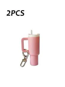10/8/5/3/2pcs Mini Water Bottle Keychain - Street Style, Multiple Colors, Can Be Used For Keychain Accessory Charms, Wallet Charms, Cups, Wallet Accessories, Mini Water Bottle Keychain, Mini Cup Keychain, Key Ring Or Lip Balm, Cute Water Bottle Keychain, Plastic Material, A Good Gift For The Opening Season