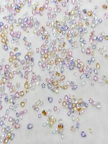 30件/50件闪光色多巴胺夏季彩色涂层指甲套透明锆石迷你小号平底钻尖底钻彩色指甲饰品美甲用品指甲饰指甲宝石 - 彩色 - 查看 4