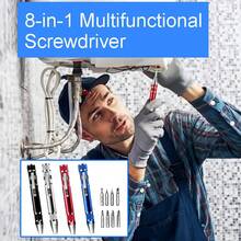 8-In-1 Multifunctional Screwdriver: Aluminum Alloy Combo Tool For Disassembly And Repair, With Phillips And Slotted Tips - Multicolor - View 1