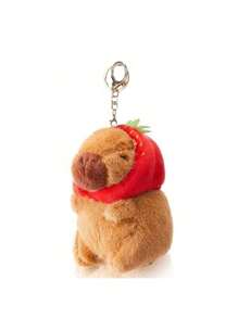 Soft Capybara Plush Keychain Toy Realistic Cute Capybara Stuffed Animals Toy Capybara Plushie, Pendant For Backpack Handbag Birthday Gift,Stuffed Toy,Pink Capybara,Party Favors For Kids, Birthday Decoration