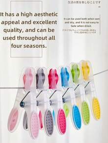 Pack Of 30 Plastic Clothes Pegs, Non-Slip Clothes Pegs, Multi-Coloured Clips With Soft Padded For Towels, Socks, Underwears And Clothes